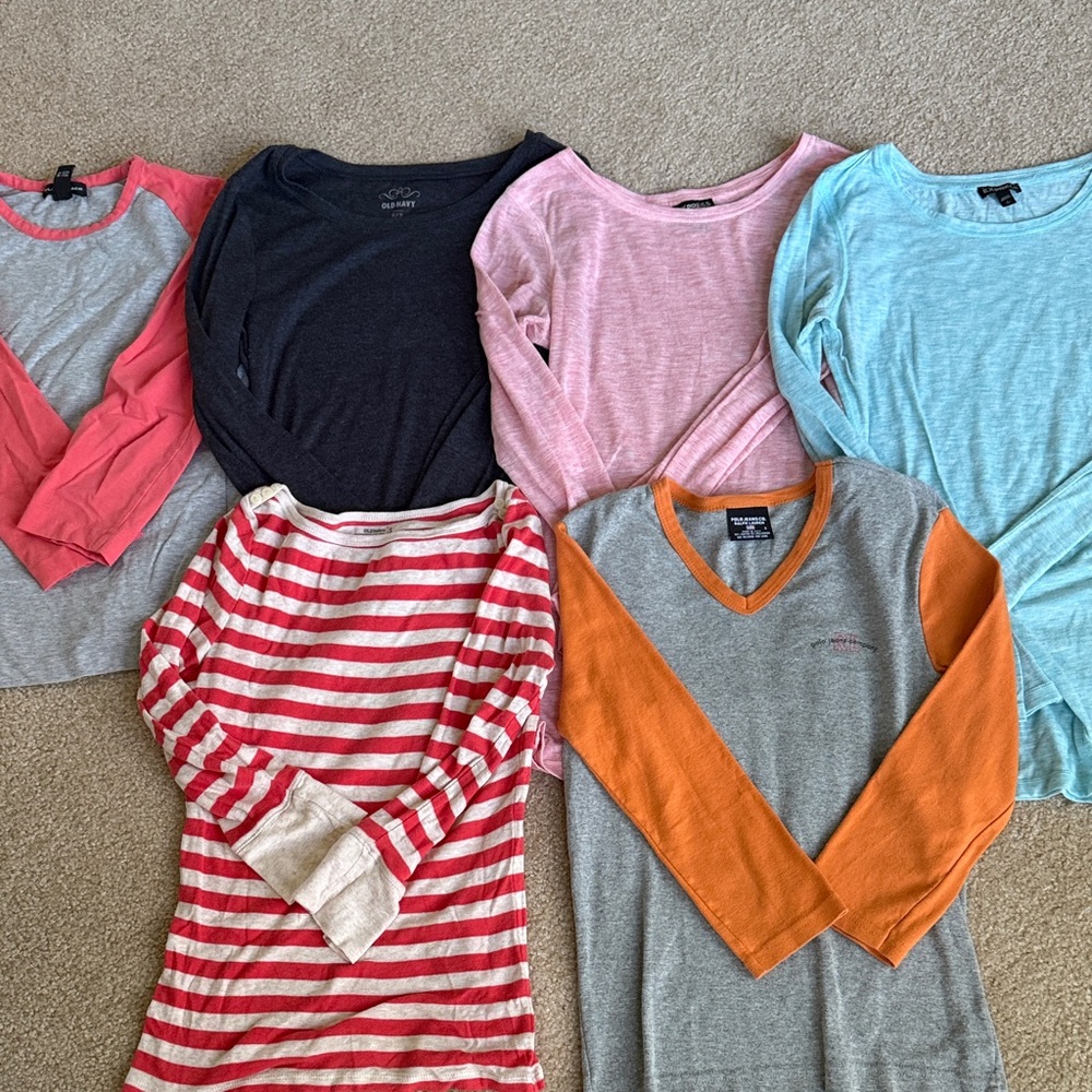 Various Brands Women's Long & 3/4 Sleeve Tees - Multicolor Set